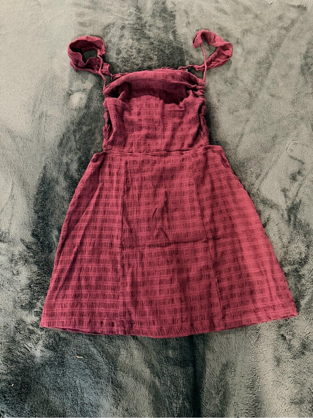 Free People Backless Burgundy Pink Textured Mini Dress
